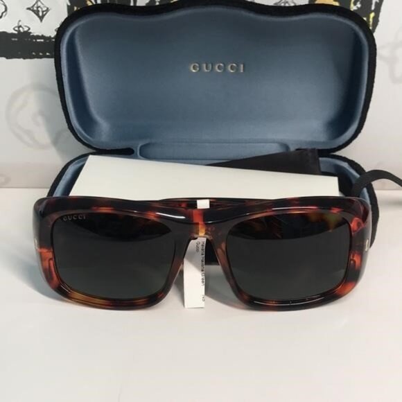 New Authentic Tortoiseshell Square Sunglasses GG1080s 003 - Picture 4 of 12